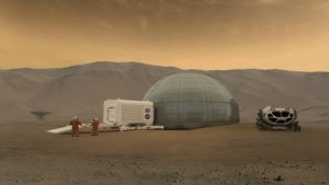 Ilustrasi rumah es NASA di Planet Mars.